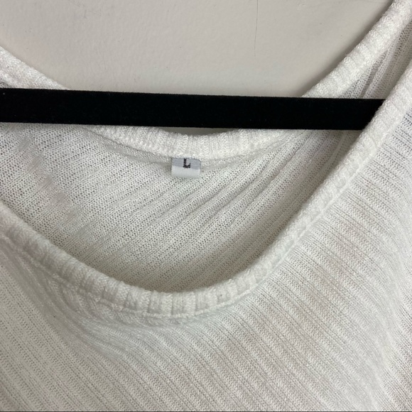 Cream womens ribbed blouse size‎ large - Picture 4 of 5